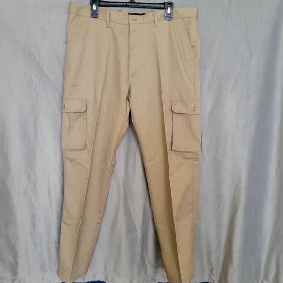 Cargo Cotton Pants, Size 38/30, Beige - Picture 3 of 7